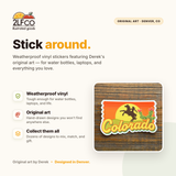 Colorado Cowgirl Vinyl Sticker — illustrated by Two Little Fruits, made in Denver