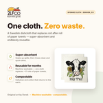 Cow Swedish Dishcloth — illustrated by Two Little Fruits, made in Denver