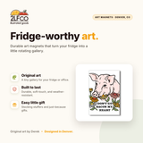 Pig Fridge Magnet — illustrated by Two Little Fruits, made in Denver