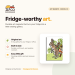 Rabbit Fridge Magnet — illustrated by Two Little Fruits, made in Denver