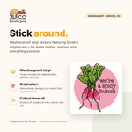 Red Radish Vinyl Sticker — illustrated by Two Little Fruits, made in Denver