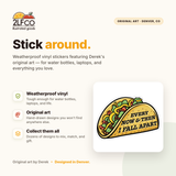 Taco Vinyl Sticker — illustrated by Two Little Fruits, made in Denver