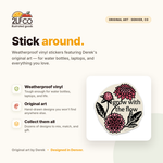Dahlia Vinyl Sticker — illustrated by Two Little Fruits, made in Denver