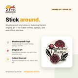 Dahlia Vinyl Sticker — illustrated by Two Little Fruits, made in Denver