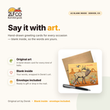 Desert Elk Greeting Card — illustrated by Two Little Fruits, made in Denver
