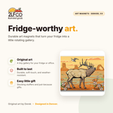 Desert Elk Fridge Magnet — illustrated by Two Little Fruits, made in Denver