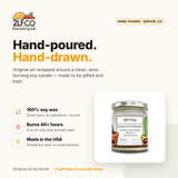 Dirty Talk Soy Candle — Fresh Soil & Forest Floor — illustrated by Two Little Fruits, made in Denver
