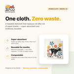 Dog Swedish Dishcloth — Eco-Friendly Reusable Paper Towel Alternative — illustrated by Two Little Fruits, made in Denver