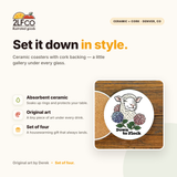 4-Inch Down to Flock Lamb Coaster — illustrated by Two Little Fruits, made in Denver