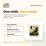 Moon Crow Swedish Dishcloth — illustrated by Two Little Fruits, made in Denver