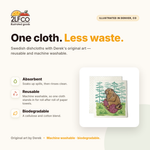 Knitting Marmot Swedish Dishcloth — Eco-Friendly Reusable Cloth — illustrated by Two Little Fruits, designed in Denver