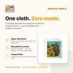 Eco-Friendly Reusable Swedish Dishcloth — illustrated by Two Little Fruits, made in Denver