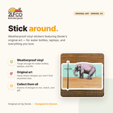 Elephant Vinyl Sticker — illustrated by Two Little Fruits, made in Denver