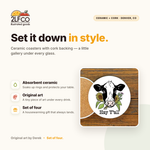 Hey Y'all Farmhouse Style Coaster — illustrated by Two Little Fruits, made in Denver