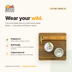 Frog Button Pin — illustrated by Two Little Fruits, made in Denver