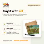 Frog Greeting Card — illustrated by Two Little Fruits, made in Denver