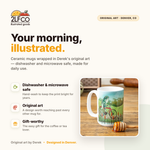 Frog Coffee Mug — Hand-Illustrated 15oz Ceramic — illustrated by Two Little Fruits, designed in Denver