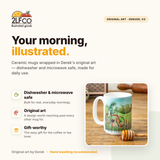 Frog Coffee Mug — Hand-Illustrated 15oz Ceramic — illustrated by Two Little Fruits, made in Denver