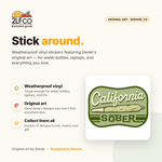 California Sober Vinyl Sticker — illustrated by Two Little Fruits, made in Denver