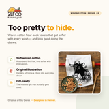 Fun Kitchen Tea Towel — 100% Cotton — illustrated by Two Little Fruits, made in Denver