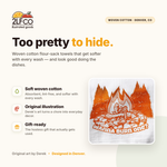 Campfire Tea Towel — 100% Cotton — illustrated by Two Little Fruits, made in Denver