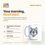 Brat Cat Mug — illustrated by Two Little Fruits, made in Denver
