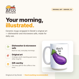 Eggplant Mug — illustrated by Two Little Fruits, made in Denver