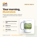 Hand-Drawn Ceramic Mug — 15oz — illustrated by Two Little Fruits, made in Denver