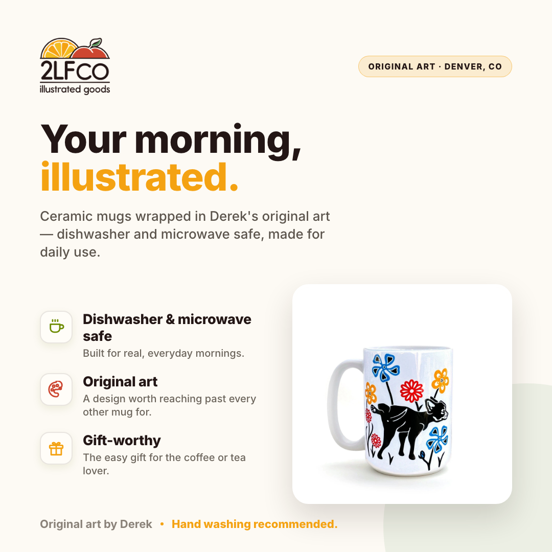 Dog Mug — illustrated by Two Little Fruits, made in Denver