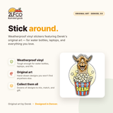 Llama Vinyl Sticker — illustrated by Two Little Fruits, made in Denver