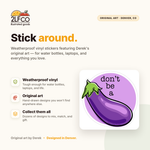 Purple Eggplant Vinyl Sticker — illustrated by Two Little Fruits, made in Denver