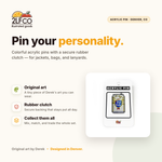 Lapel Pins: Hey Man Let's Go Outside Beer Can Acrylic Acrylic Pin — illustrated by Two Little Fruits, made in Denver
