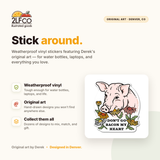 Pig Vinyl Sticker — illustrated by Two Little Fruits, made in Denver