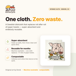 Don't Go Bacon My Heart Pig Swedish Dishcloth — illustrated by Two Little Fruits, made in Denver