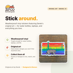 Gay Pride Vinyl Sticker — illustrated by Two Little Fruits, made in Denver
