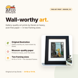 Lunch Break Giraffe Art Print — illustrated by Two Little Fruits, made in Denver