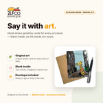 Giraffe Greeting Card — illustrated by Two Little Fruits, made in Denver