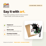 Goat Blank Greeting Card — illustrated by Two Little Fruits, made in Denver