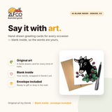 Goat Blank Greeting Card — illustrated by Two Little Fruits, made in Denver