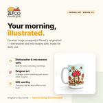Good Vibes Mushroom Mug — illustrated by Two Little Fruits, made in Denver