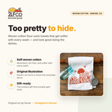 Good Vibes Mushroom Tea Towel — illustrated by Two Little Fruits, made in Denver