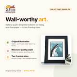 Bubbles The Great White Shark Print - High Quality Art Print — illustrated by Two Little Fruits, made in Denver