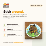 Grizzly Bear Vinyl Sticker — illustrated by Two Little Fruits, made in Denver