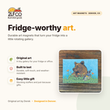 Grizzly Bear Fridge Magnet — illustrated by Two Little Fruits, made in Denver