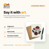 Dahlia Greeting Card — Grow With the Flow — illustrated by Two Little Fruits, made in Denver