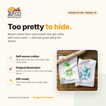 Hand-Illustrated Tea Towel — illustrated by Two Little Fruits, made in Denver