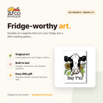Hey Y’all Cow Fridge Magnet — illustrated by Two Little Fruits, made in Denver