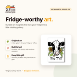 Hey Y’all Cow Fridge Magnet — illustrated by Two Little Fruits, made in Denver