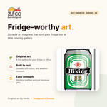 Hiking Boots Fridge Magnet — illustrated by Two Little Fruits, made in Denver