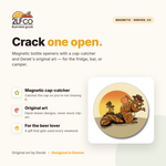 Squirrel Magnetic Bottle Opener — illustrated by Two Little Fruits, made in Denver